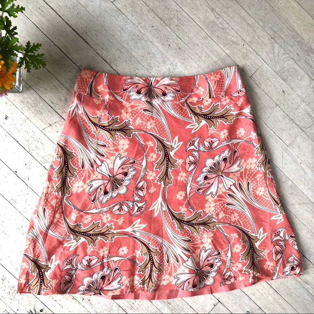 LOFT silk and linen EUC A-line skirt